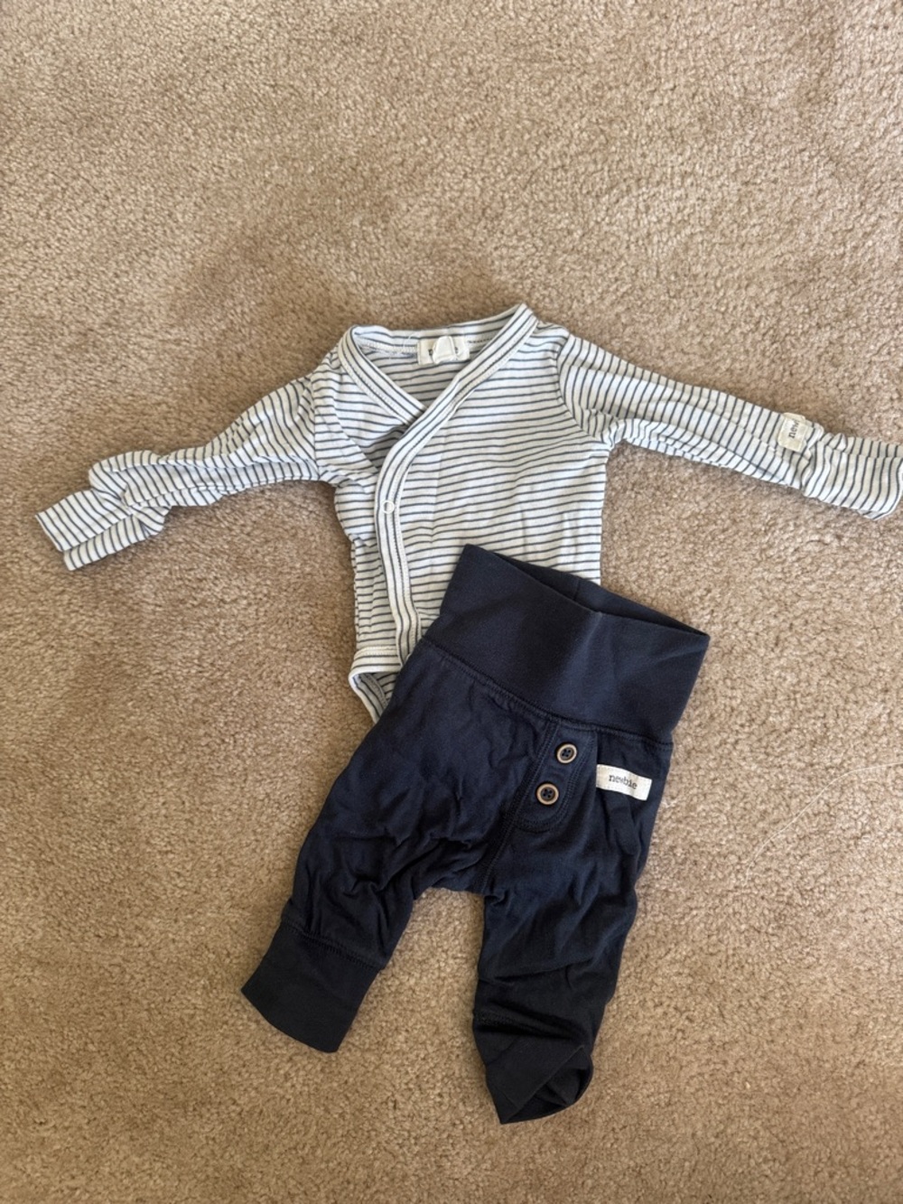 Newbie, Swedish kids,  Kids Navy & White Stripe Baby Matching Set